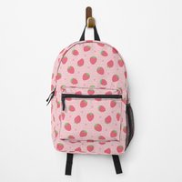 Cute Strawberry And Hearts Pattern Backpack