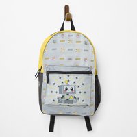 Lankybox Backpacks, Gray Backpack With Yellow, Lankibox Robot Backpack