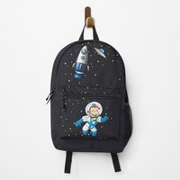 George The Curious Monkey Astronaut Cartoon In Space Scene For Childrens Room Backpack