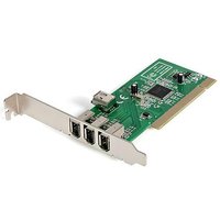 StarTech.com 4 port PCI 1394a FireWire Adapter Card - 3 External 1 Internal