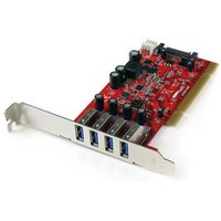 StarTech.com 4 Port PCI SuperSpeed USB 3.0 Adapter Card with SATA / SP4 Power