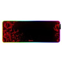 Marvo MG011 Gaming Mouse Pad with 4-port USB Hub and 11 RGB Effects XL 800x300x4mm USB Connection Soft Microfiber Surface for speed and control with Non-Slip Rubber Base and Stitched Edges Black