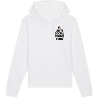 Oat Milk Club Damen vegan Anti Social Veggie Club - Hoodie Aus Bio-Baumwolle Weiß