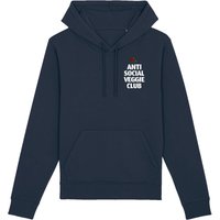 Oat Milk Club Damen vegan Anti Social Veggie Club - Hoodie Aus Bio-Baumwolle Navy