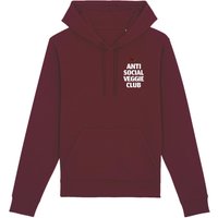 Oat Milk Club Damen vegan Anti Social Veggie Club - Hoodie Aus Bio-Baumwolle Bordeaux