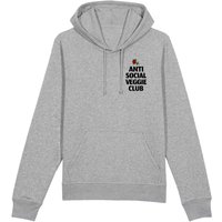 Oat Milk Club Damen vegan Anti Social Veggie Club - Hoodie Aus Bio-Baumwolle Grau