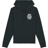 Oat Milk Club Damen vegan Anti Social Veggie Club - Hoodie Aus Bio-Baumwolle Schwarz