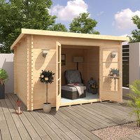 Garden Office - 12'x8' The Blake Log Cabin - 44mm Pent Log Cabins - 0% Finance - Buy Now Pay Later - Tiger Sheds Garden Office - 12'x8' The Blake Log Cabin - 44mm Pent Log Cabins - 0% Finance - Buy Now Pay Later - Tiger Sheds