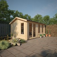 Garden Office - 14'x10' The Gamma 44mm Log Cabin - 0% Finance - Buy Now Pay Later - Tiger Sheds Garden Office - 14'x10' The Gamma 44mm Log Cabin - 0% Finance - Buy Now Pay Later - Tiger Sheds