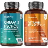 Slim Center Omega 3 Vitamin D3 K2 MK7 Duo Set 20% sparen WeightWorld