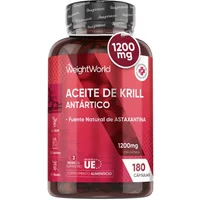 Aceite de Krill Antártico - 1200 mg 180 cápsulas - Fuente Natural de Ácidos Grasos Omega 3, Astaxantina y Colina