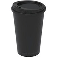 WerbeTopShop 14% Rabatt auf schlichte schwarze ToGoKaffeebecher mit Deckel 300 ml