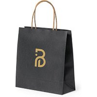 WerbeTopShop 25% Rabatt auf kleine schwarze PapierTragetaschen aus Recyclingmaterial