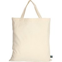 WerbeTopShop 12% Rabatt auf naturfarbene Fairtrade Baumwolltasche mit Kurzhenkeln