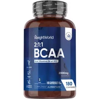 BCAA 2.1.1 1000mg 180 Comprimés avec vitamine B6 et B12 - Complément pour le renforcement musculaire