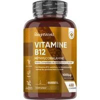 Vitamine B12 1000 mcg 450 comprimés Végétaliens (+ d'1 An) - Énergie, Immunité, Fatigue, Métabolisme & Système Nerveux - B12 Méthylcobalamine Pure