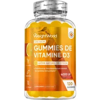 Gummies de Vitamine D3 4000 UI - 120 gélifiés à mâcher au Santé osseuse et fonctions immunitaires