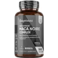 Racine de Maca Noire 5500mg - 180 Gélules avec Ginseng et L-Arginine
