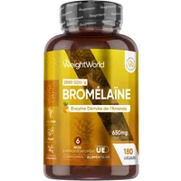Broméline 650mg – Soutien à la digestion, au système immunitaire et à la récupération musculaire – Extrait de tiges d'ananas - 180 Gélules