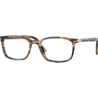 Photos - Glasses & Contact Lenses Persol PO3189V 1236 Striped Black & Greish Brown PO3189V
