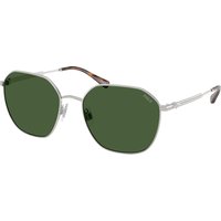 Polo Ralph Lauren , Brushed Silver Sunglasses Bottle Green lenses, PH3160 942371, Mojo Glasses