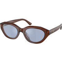 Polo Ralph Lauren , Shiny Transparent Brown Sunglasses Light Blue Mirror Silver lenses, PH4237U 63531U, Mojo Glasses