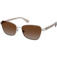 Ralph By Ralph Lauren , Shiny Silver Polarized Sunglasses Gradient Brown lenses, RA4149 9492T5, Mojo Glasses
