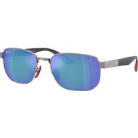 Ray-Ban Ferrari RB8329M, Gunmetal Polarized Sunglasses Polarized Grey Mirror Blue lenses, Mojo Glasses