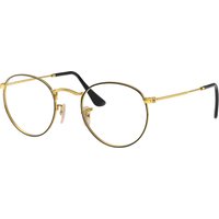 Ray-Ban Round Metal RX3447V, Black On Gold Glasses, Mojo Glasses