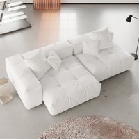Pixel Classic Modular Sofa | Modular Flexibility 92-Inch Linen Loveseats 2-Seaters - White