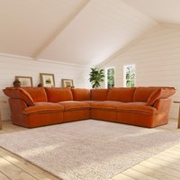Sky Cloud Plus Cloud Sofa | Washable Cover 122-Inch Velvet Corner Sectionals 5-Seaters - Orange