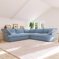 Sky Cloud Plus Cloud Sofa | Washable Cover 122-Inch Velvet Corner Sectionals 5-Seaters - Light Blue