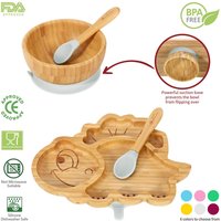 VINSANI BAMBOO DINOSAUR PLATE,BOWL & SPOON SET
