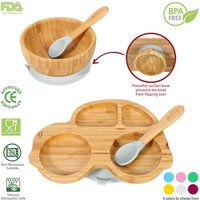 VINSANI BAMBOO CAR PLATE,BOWL & SPOON