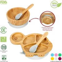 VINSANI BAMBOO TURTLE PLATE,BOWL & SPOON SET