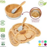VINSANI BAMBOO DOG PLATE,BOWL & SPOON SET