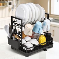 VINSANI 2 TIER DISH DRAINER BLACK 1010429