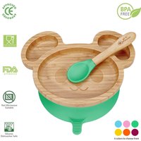 VINSANI MOUSE BAMBOO PLATE & SPOON SET