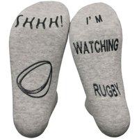 SET OF 3 VINSANI I'M WATCHING RUGBY SOCKS (BLACK WHITE & GREY)