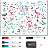 Vinsani 450x600 Whiteboard w/ 4 Markers and Eraser 0000143