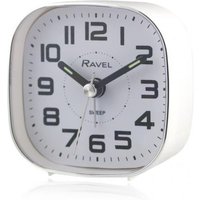 Ravel Petite Bedside Quartz Alarm Clock - White RC038.4