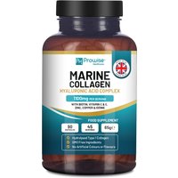 Marine Collagen with Hyaluronic Acid Complex 1100mg 90 Capsules I For Women and Men I Made in UK by Prowise