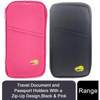 Travel Document and Passport Holders with a Zip-Up Design, Choose Your Colour