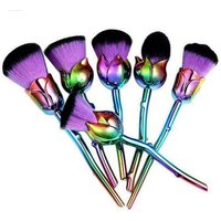Beauty and the Beast-Inspired Rose Makeup Brushes with Glossy Handles