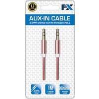 FX Powabud Aux-In-Cable 3.5mm Braided, Rose Gold