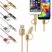 FX 2 in 1 Micro USB Braided Charge & Sync Cable, 1m/2m/3m