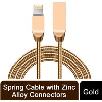 Spring Cable with Zinc Alloy Connectors - Gold