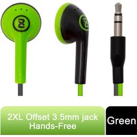 2XL Offset 3.5mm jack In-Ear Headphone Hands-Free, Green