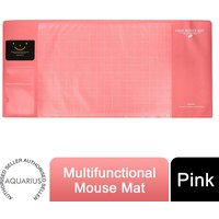 AQ Multifunctional & Eco-friendly Office Desk Mouse Mat PVC+DS Material, Pink