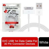 GVC USB 1m Data Cable For 30 Pin Connector Devices - White